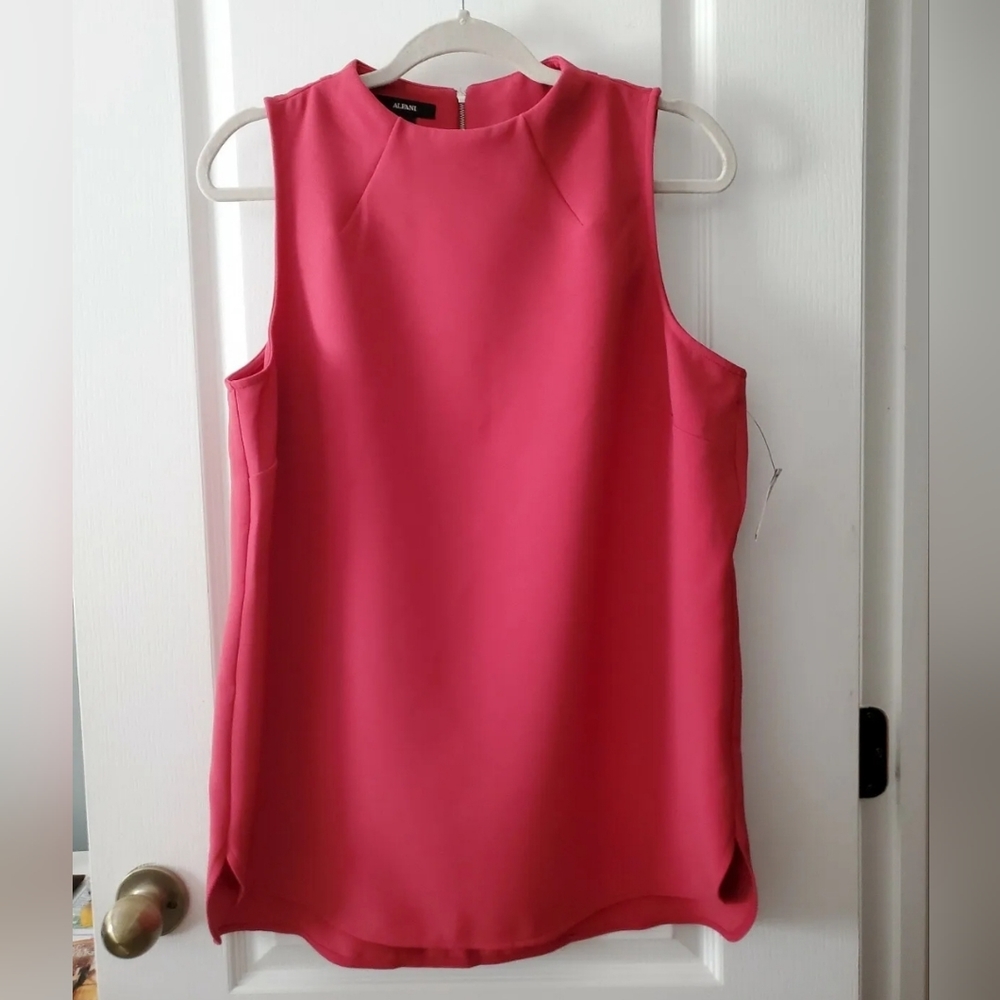 ALFANI Women's Blouse Slub Sleeveless Rose Size 12.